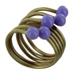 Bague laiton perles de verre - classics - violet