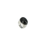Bague miroir noire argent 925 et onyx - taille 52