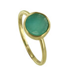 Bague plaqué or et amazonite ronde Bague plaqué or et amazonite ronde