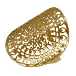 Les poulettes bijoux - bague plaqu� or astre ronde - taille 62