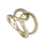 Les poulettes bijoux - bague plaqu� or deux gouttes entrelac�es - taille 62