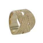 Les poulettes bijoux bague plaqu� or entrelac�e torsad�e - taille 62
