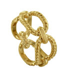 Les poulettes bijoux - bague plaqu� or maillons ovales torsad�s - taille 58