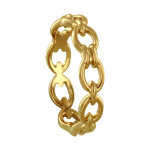 Les poulettes bijoux - bague plaqu� or maillons simple - taille 52