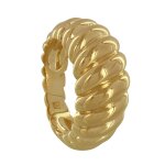 Les poulettes bijoux - bague plaqu� or torsade bomb�e - taille 58