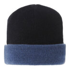 Les poulettes bijoux - bonnet 100% cachemire 6 fils bicolore colors - bleu navy
