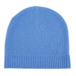 Les poulettes bijoux bonnet point jacquard 100% cachemire 4 fils classics - azur