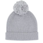 Bonnet renard 100% cachemire 6 fils pompon amovible - classics - gris clair Bonnet renard 100% cachemire 6 fils pompon amovible - classics - gris clair
