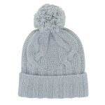 Bonnet ski 100% cachemire 12 fils pompon amovible - classics - gris clair Bonnet ski 100% cachemire 12 fils pompon amovible - classics - gris clair