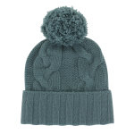 Bonnet ski 100% cachemire 12 fils pompon amovible - classics - vert Bonnet ski 100% cachemire 12 fils pompon amovible - classics - vert