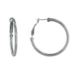Boucles d'oreilles acier créoles rondes 5cm Boucles d'oreilles acier créoles rondes 5cm