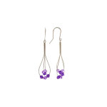 Boucles d'oreilles argent 925 6 perles de cristal violettes