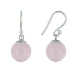 Boucles d'oreilles argent 925 billes de quartz rose Boucles d'oreilles argent 925 billes de quartz rose