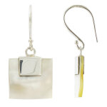 Boucles d'oreilles argent 925 et carr de nacre