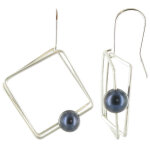 Les poulettes bijoux - boucles d'oreilles en argent 925 carr� et sa perle - classics