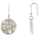 Les poulettes bijoux - boucles d'oreilles argent 925 cercle de nacre ivoire et arabe