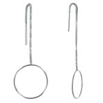 Boucles d'oreilles argent 925 chaine v�nitienne et cercle