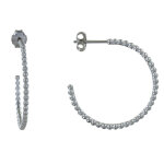 Boucles d'oreilles argent 925 créoles de billes Boucles d'oreilles argent 925 créoles de billes