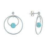 Les poulettes bijoux - boucles d'oreilles argent 925 cr�oles et larimars