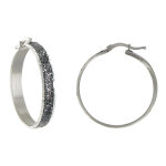 Boucles d'oreilles argent 925 créoles paillettes - classics - noir Boucles d'oreilles argent 925 créoles paillettes - classics - noir