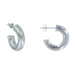Boucles d'oreilles argent 925 demi créoles rondes Boucles d'oreilles argent 925 demi créoles rondes