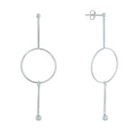 Boucles d'oreilles argent 925 deux petites chaines vnitienne cercle et perles