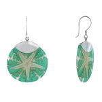 Boucles d'oreilles argent 925 disque etoile de mer