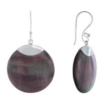 Les poulettes bijoux boucles d'oreilles argent 925 disque nacre - classics