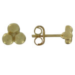 Les poulettes bijoux - boucles d'oreilles argent 925 dor� puces trois perles