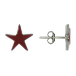 Boucles d'oreilles argent 925 etoile couleur corail