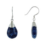 Les poulettes bijoux - boucles d'oreilles argent 925 goutte bomb�e coquillage teint�