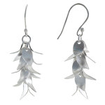 Boucles d'oreilles argent 925 grappe de gouttes incurves
