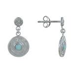 Les poulettes bijoux - boucles d'oreilles argent 925 m�daille ronde et demi perle de