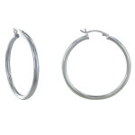 Boucles d'oreilles argent 925 moyennes créoles rondes 4cm Boucles d'oreilles argent 925 moyennes créoles rondes 4cm