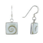 Boucles d'oreilles argent 925 oeil de sainte lucie moyen carré Boucles d'oreilles argent 925 oeil de sainte lucie moyen carré