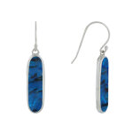 Les poulettes bijoux - boucles d'oreilles argent 925 rectangle ovale de nacre abalon