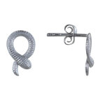 Boucles d'oreilles argent 925 rhodi cordon serpent