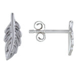 Boucles d'oreilles argent 925 rhodi mini plume