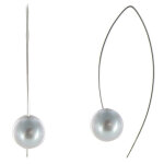 Les poulettes bijoux - boucles d'oreilles argent 925 rhodi� perle de culture 11 mm -