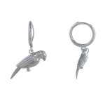 Boucles d'oreilles argent 925 rhodi petites croles et perroquet
