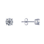 Boucles d'oreilles argent 925 solitaire strass cristal 6mm