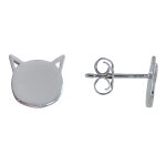 Boucles d'oreilles argent 925 tte de chat