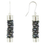 Les poulettes bijoux - boucles d'oreilles argent 925 torsade de perles de culture -