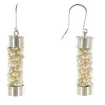 Les poulettes bijoux - boucles d'oreilles argent 925 torsade de perles de culture -