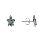 Les poulettes bijoux - boucles d'oreilles argent 925 tortue des galapagos et nacre a