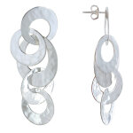 Les poulettes bijoux boucles d'oreilles argent cinq anneaux martel�s