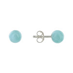Les poulettes bijoux - boucles d'oreilles argent clous petite perle de larimar