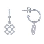 Les poulettes bijoux - boucles d'oreilles argent demi cr�oles fleur de barcelone
