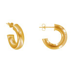 Boucles d'oreilles argent doré demi créoles rondes Boucles d'oreilles argent doré demi créoles rondes