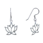 Les poulettes bijoux - boucles d'oreilles argent fleur de lotus ajour�